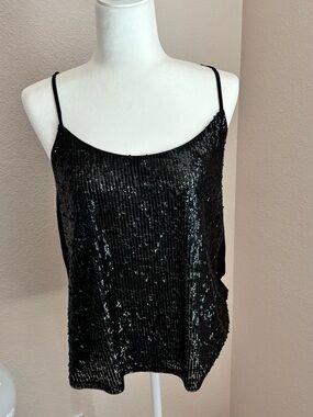 J. Crew black sequin tank